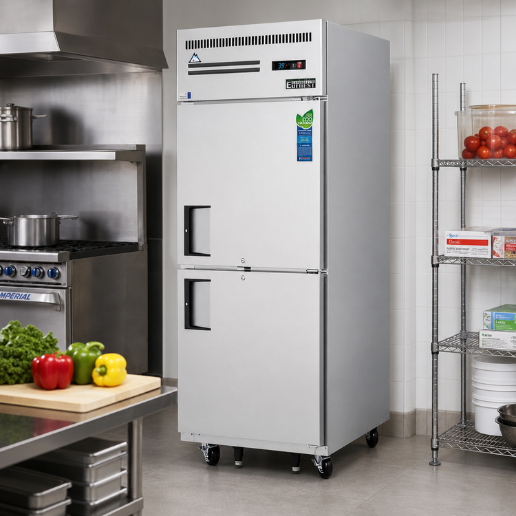 Product image #2 for Everest Refrigeration 29-1/4-Inch One-Section Reach-In Refrigerator with 2 Half Hinged Locking Doors, 23 Cu. Ft., Stainless Steel