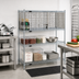 Thumbnail image #2 for 21-Inch Wide x 30-Inch Deep Wire Shelving Security Enclosure Kit with Hinged Doors, Zinc Finish