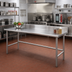 Thumbnail image #2 for Advance Tabco 144-Inch x 24-Inch 14-Gauge 304 Stainless Steel Work Table with 5-Inch Backsplash