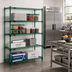 Thumbnail image #2 for Eagle Valu-Gard Quad-Adjust 4-Tier Stationary Wire Shelving Starter Unit, 48W x 18D x 74H, Green Epoxy
