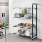 Thumbnail image #2 for Cambro Camshelving® Elements EXA244872VS4480 Composite Shelving Add-On Unit, 24 x 48 x 72 in, 4-Tier, Vented/Solid, Speckled Gray