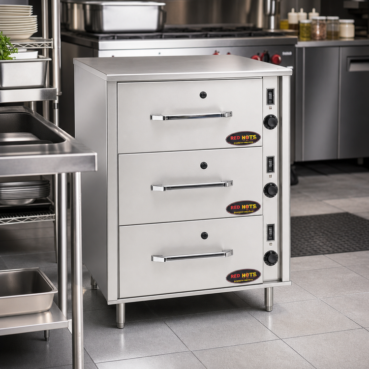 Product image #2 for Eagle Group RedHots DWW-3-120 Freestanding 3-Drawer Full-Size Heated Warming Drawer