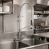 Thumbnail image #2 for Fisher Spring Style 8-Inch Centers Backsplash-Mount Pre-Rinse Unit with Add-On Faucet and 12-Inch Swing Spout
