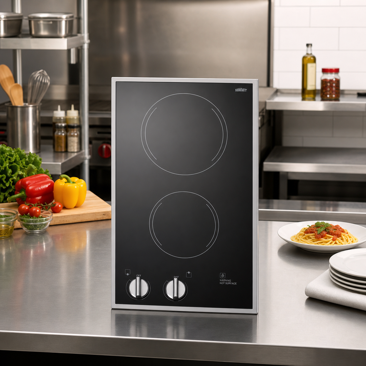 Product image #3 for Summit Commercial 2-Burner Electric Radiant Cooktop with Black Ceramic Glass Surface
