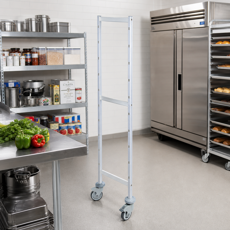 Product image #2 for Fermod Fermostock 64 Inch High x 22 Inch Deep Mobile Shelving Upright, Anodized Aluminum