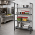 Thumbnail image #2 for Cambro Camshelving Basics Plus 5-Tier Stationary Starter Shelving Unit, 42 x 24 x 72 Inches, Vented, Brushed Graphite