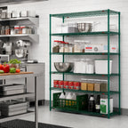 Thumbnail image #3 for Metro Super Erecta 5AN577K3 Add-On Wire Shelving Unit, 72W x 24D x 74H, 5 Shelves, Green Epoxy Finish with Microban