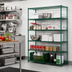 Thumbnail image #3 for Super Erecta Add-On Wire Shelving Unit, 72W x 24D x 74H, 5 Shelves, Metroseal 3 Green Epoxy Finish with Microban