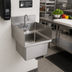 Thumbnail image #2 for Wall-Mount Stainless Steel Hand Sink with Dual Side Splashes, 16 x 16 x 10 Bowl, Deck-Mount Faucet Hole