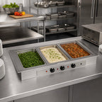 Thumbnail image #2 for Delfield N8768N Narrow Drop-In Electric Hot Food Well, 3 Full-Size Pans, Wet/Dry, No Drain