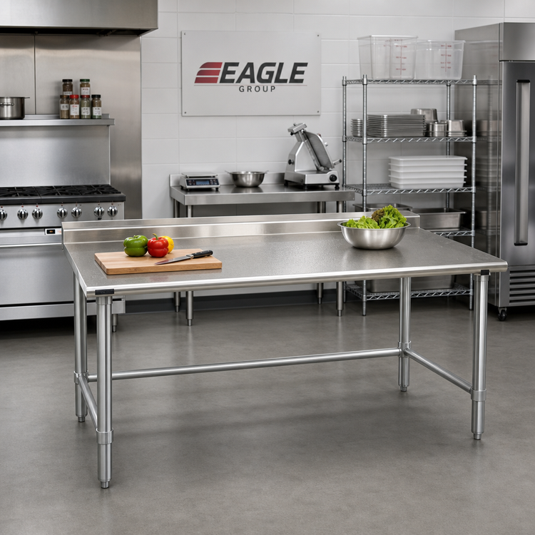 Product image #2 for Eagle Deluxe Series 72-Inch x 30-Inch 16-Gauge Stainless Steel Top Work Table with 1-1/2-Inch Rear Up-Turn
