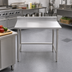 Thumbnail image #2 for Advance Tabco 48 Inch x 30 Inch 16 Gauge 304 Stainless Steel Work Table with 5 Inch Backsplash and Open Base