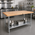 Thumbnail image #2 for John Boos HNS16 48-Inch x 36-Inch Northern Hard Rock Maple Wood Top Work Table with Adjustable Undershelf