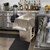 Thumbnail image #2 for BK Resources Freestanding Underbar Mixing Station with Drainboard and Add-On Blender Shelf, 12 x 21-1/4-Inch, Pedestal Base