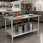 Thumbnail image #2 for John Boos ST4-48108SSK 108 x 48 Inch Stainless Steel Flat-Top Work Table with Adjustable Undershelf