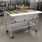 Thumbnail image #2 for Eagle Group SPDHT3-208 Portable Electric Hot Food Table, 51-Inch, 3 Dry Wells, Open Base, Cutting Board, 208V