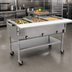 Thumbnail image #2 for Portable Electric Hot Food Table, 51-Inch Wide, with 3 Dry Wells, Open Base, and Cutting Board