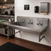Thumbnail image #2 for BK Resources Three-Station Wall-Mounted Stainless Steel Hand Wash Sink, 72 Inches Wide