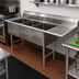 Thumbnail image #2 for Advance Tabco FC-3-2424-18R 3-Compartment Fabricated Sink with 18-Inch Right Drainboard