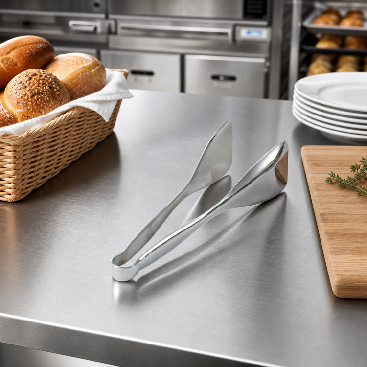 Product image #2 for Vollrath 9-1/4 Inch Bread Tongs, One-Piece 18/10 Stainless Steel