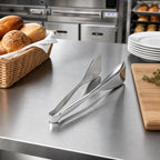 Thumbnail image #2 for Vollrath 46928 9-1/4 Inch Bread Tongs, One-Piece 18/10 Stainless Steel, Mirror Finish Case of 12