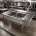 Thumbnail image #2 for Elite 84-Inch Two-Compartment Stainless Steel Sink with Left and Right Drainboards