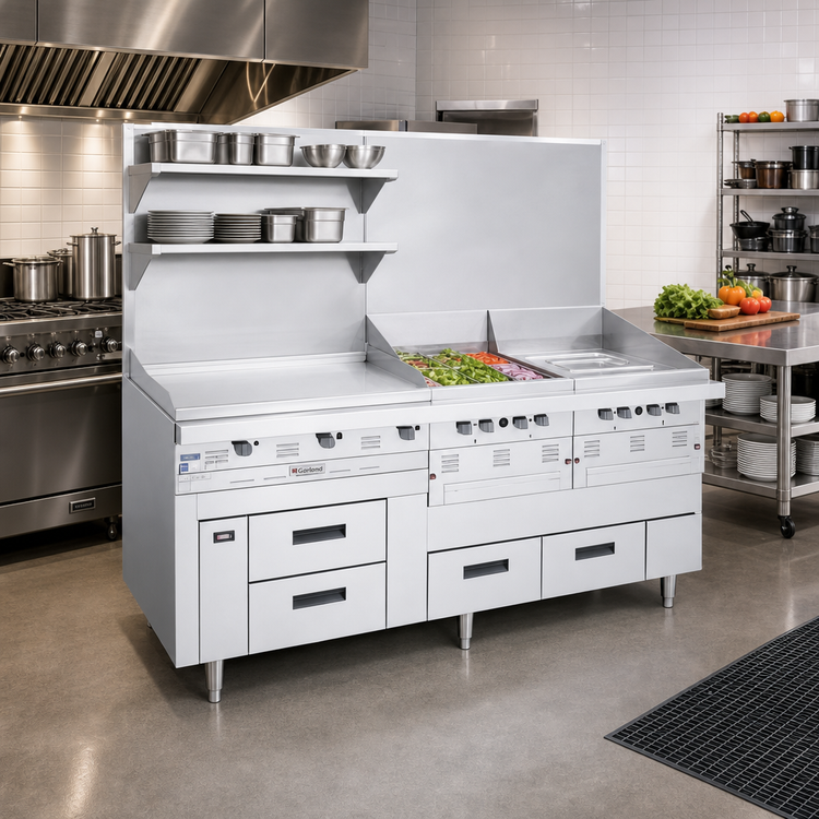 Product image #2 for Garland Arctic Fire 80-Inch Two-Section Self-Contained Refrigerator Base with 4 Self-Closing Drawers