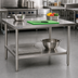 Thumbnail image #2 for Advance Tabco 30-Inch x 30-Inch 18-Gauge Stainless Steel Work Table Undershelf for 36-Inch x 36-Inch Tables