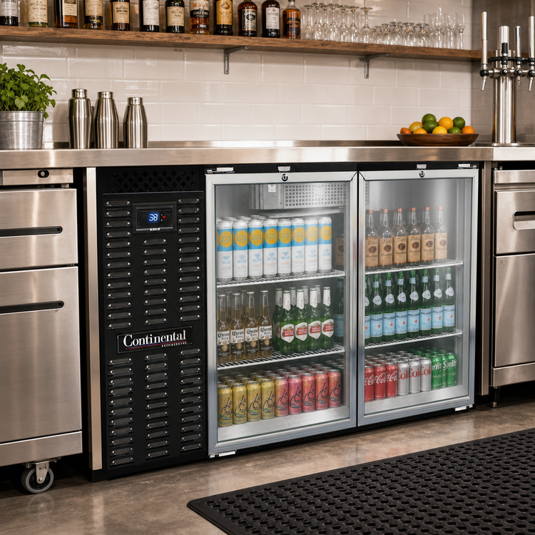 Product image #2 for Continental Refrigerator BB50SNGDPT 50" Shallow Depth Pass-Thru Glass Door Back Bar Cooler