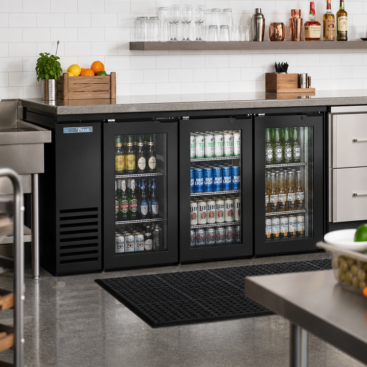 Product image #2 for True 72-1/8-Inch Two-Section Glass Door Back Bar Cooler