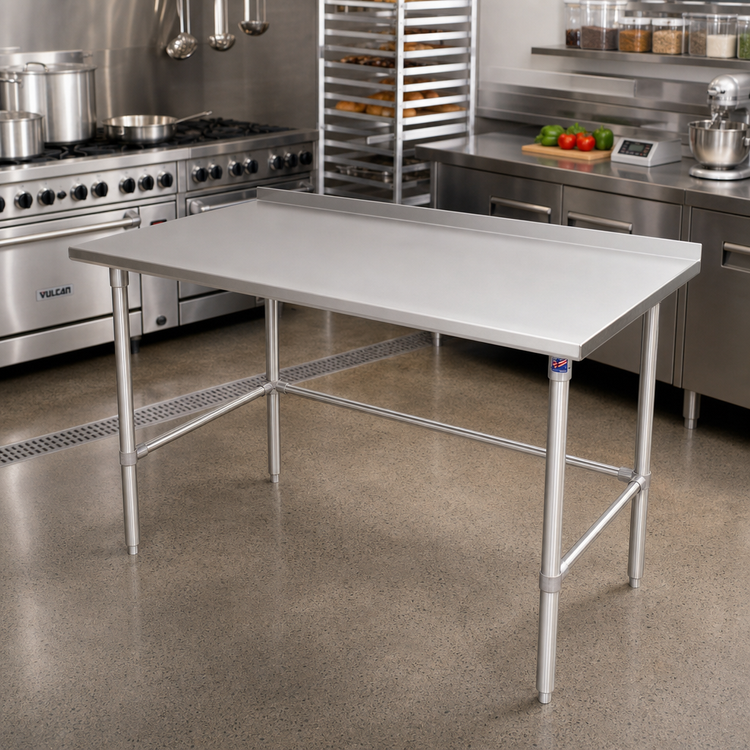 Product image #2 for John Boos Stallion 72-Inch x 24-Inch Stainless Steel Top Work Table with 1-1/2-Inch Rear Riser and Safety Edge Front