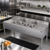 Thumbnail image #2 for Krowne Royal Series Four-Compartment Underbar Sink Unit with Dual Drainboards and Deck-Mount Faucet, 72W x 24D