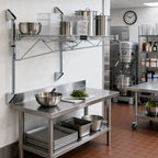 Thumbnail image #2 for Quantum WC14-CB2448C Wall-Mount Cantilever Wire Shelving Unit, 48"W x 24"D, Single Shelf, Chrome
