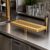 Thumbnail image #2 for Perlick 5000 Series Surface Mount Drip Pan Trough with Removable Louvered Glass Rack, Tarnish-Free Brass, 13-3/4 x 4-7/8 Inches