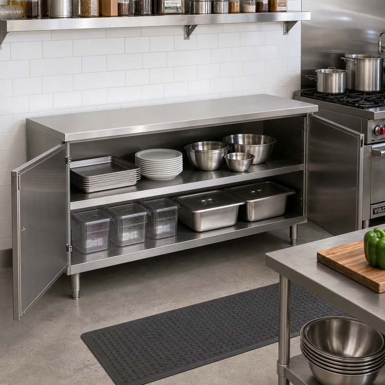 Product image #2 for Spec-Master Series Stainless Steel Plate Cabinet with Hinged Doors, 72 Inch W x 15 Inch D