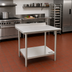 Thumbnail image #2 for Eagle Group BlendPort® FL Series Stainless Steel Work Table with Undershelf and 1-1/2 Inch Rear Upturn, 48 x 24 Inches