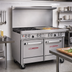 Thumbnail image #2 for Southbend Ultimate 48-Inch Gas Restaurant Range with 2 Star/Sauté Burners, 36-Inch Griddle, Convection Oven, and Cabinet Base