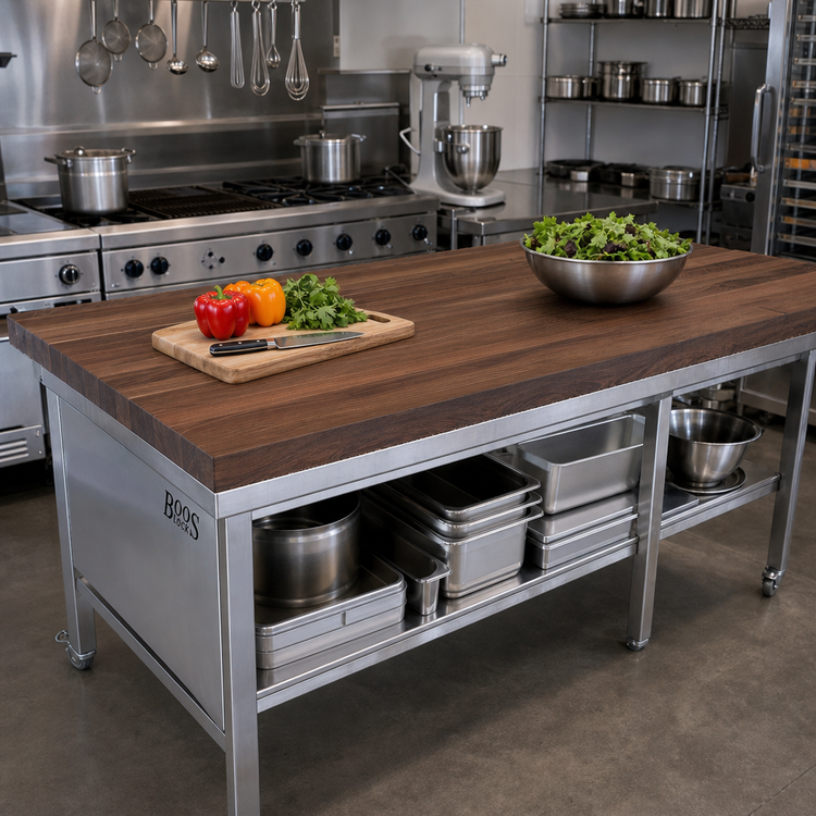 Product image #2 for John Boos Boos Block American Black Walnut Edge Grain Kitchen Countertop, 108 x 42 x 1-1/2 Inch