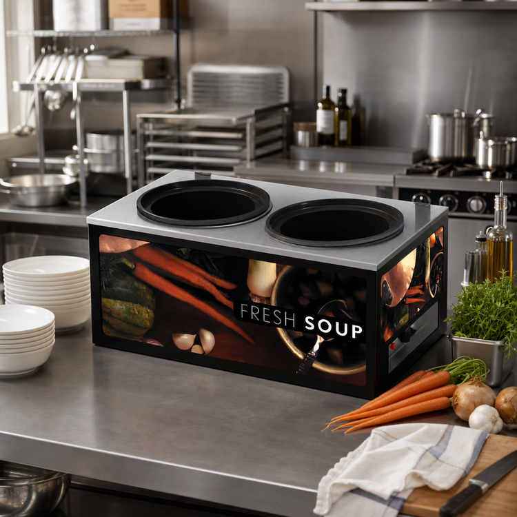 Product image #2 for Vollrath Cayenne Twin Well Soup Merchandiser Base Only with Tuscan Graphics