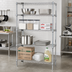 Thumbnail image #2 for Quantum Chrome Plated Wire Shelving Starter Kit, 36 x 24 x 74 Inches, 4-Shelf Stationary Unit