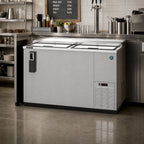 Thumbnail image #2 for Hoshizaki CC50-S Two-Section Reach-In Bottle Cooler, 14.4 Cu. Ft., Stainless Steel, Side-Mounted Self-Contained Refrigeration