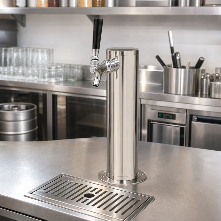 Product image #2 for Micro Matic Countertop Single 3-Inch Column Glycol-Cooled Draft Beer Tower, 1 Faucet, Polished Stainless Steel