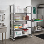 Thumbnail image #2 for Cambro Camshelving® Elements EXU245464S4480 Solid Polymer Shelving Unit, 4-Shelf, 54"W x 24"D x 64"H, Gray, Stationary Starter