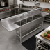 Thumbnail image #2 for John Boos Pro-Bowl 4-Compartment Stainless Steel Sink with Dual 24-Inch Drainboards, 14-Inch Deep Bowls