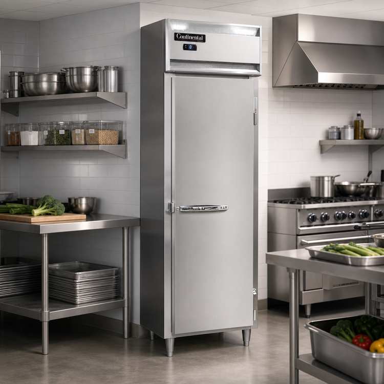 Product image #2 for Continental Refrigerator D1FSNSS Designer Line 1-Section Shallow Depth Reach-In Freezer with Stainless Steel Interior & Exterior