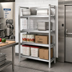 Thumbnail image #2 for Channel Manufacturing Lifetime Tough DR2472-4 4-Shelf Aluminum Channel-Style Dunnage Shelving Rack, 72 x 24 x 64 Inches