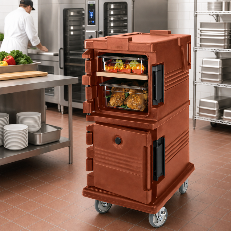 Product image #3 for Cambro Ultra Camcart Front-Loading Double-Compartment Insulated Food Pan Carrier