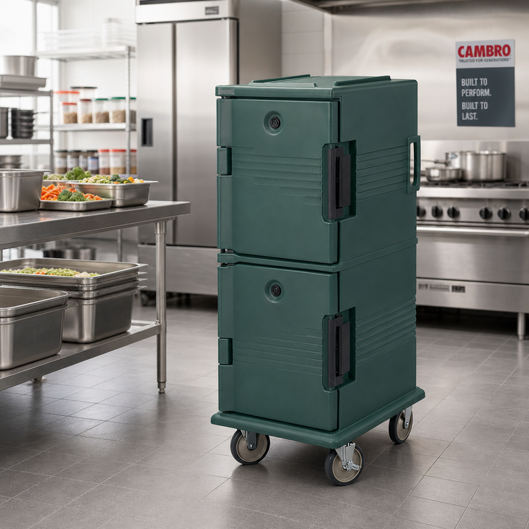 Product image #3 for Cambro Ultra Camcart Front-Loading Double-Compartment Insulated Food Pan Carrier