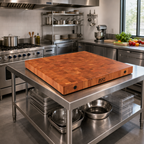 Thumbnail image #2 for John Boos Boos Block CHYBBIT2-6038 End-Grain American Cherry Island Countertop, 60 x 38 x 2-1/4 Inch, Flat No Backsplash