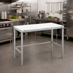 Thumbnail image #2 for Channel Manufacturing CT360 Poly Top Work Table, 60 x 30 x 34 in, 3/4 in Top, Stainless Steel Open Base